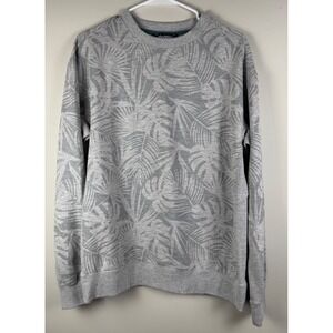 Chubbies Palm Leaf Print Crewneck Sweatshirt‎ Pullover Gray Men's Medium